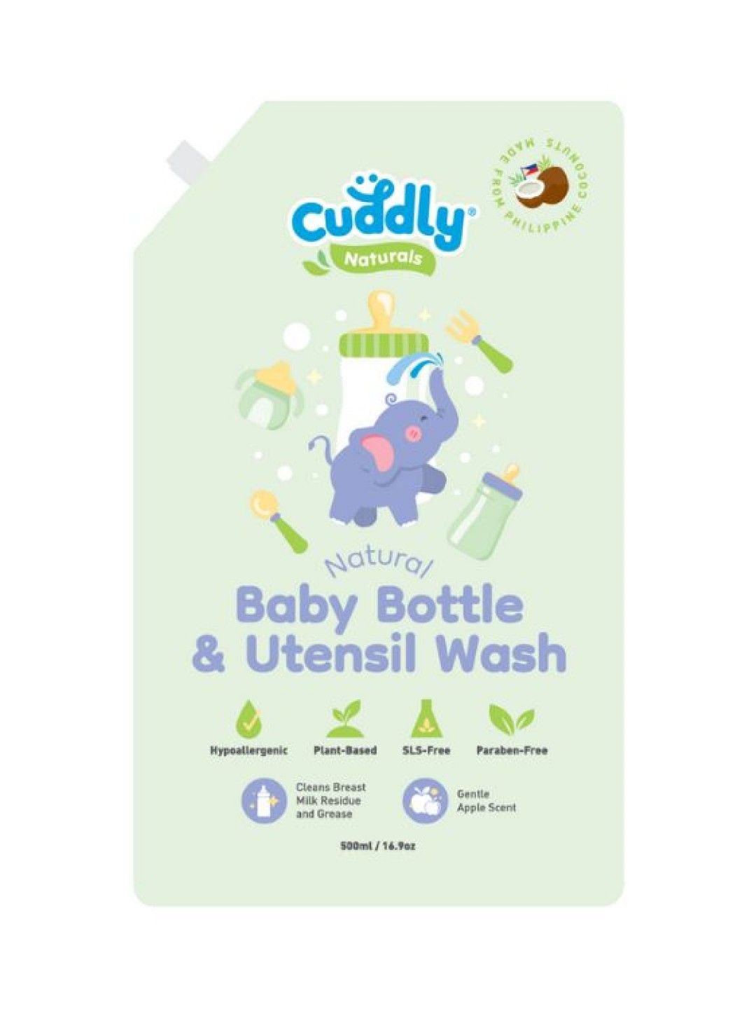 Cuddly Naturals FoodSafe Baby Bottle Wash (500ml) edamama